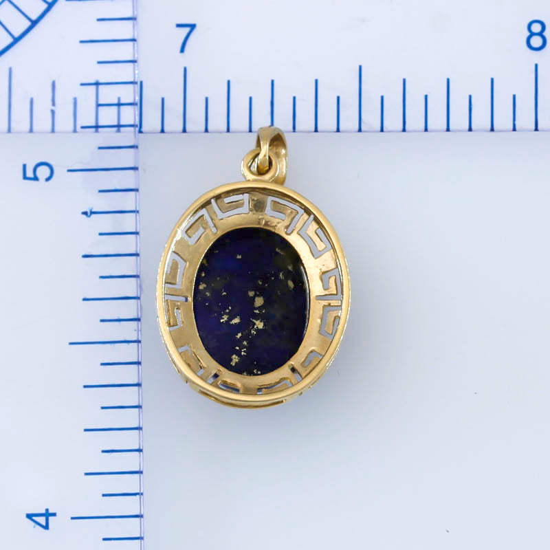 LAPIS 14K YELLOW GOLD OVAL PENDANT UPC #244696