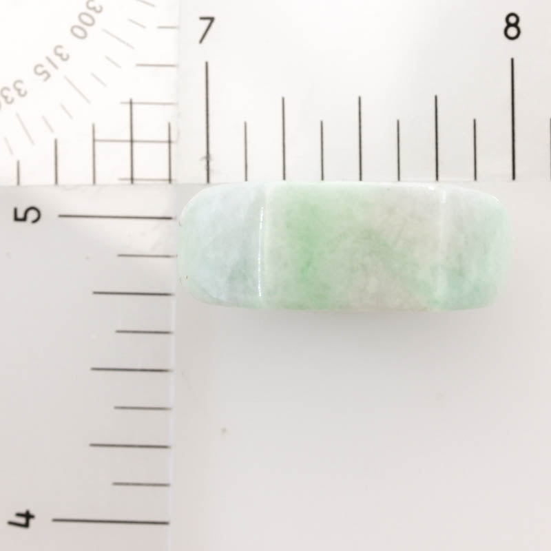 Green Jadeite Jade Flat Top Saddle Band Ring Finger Size 9.5 | UPC #407053