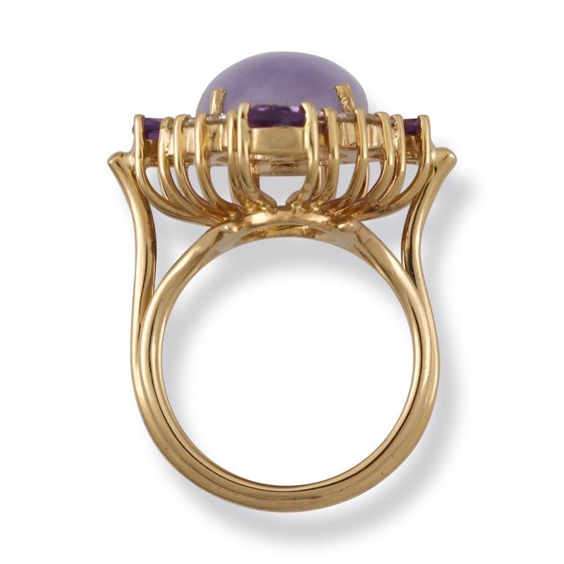 ESTATE 14K YELLOW GOLD LAVENDER JADEITE JADE RING UPC #37671