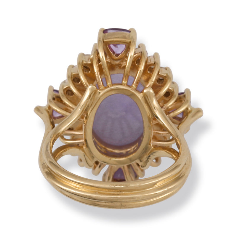 ESTATE 14K YELLOW GOLD LAVENDER JADEITE JADE RING UPC #37671