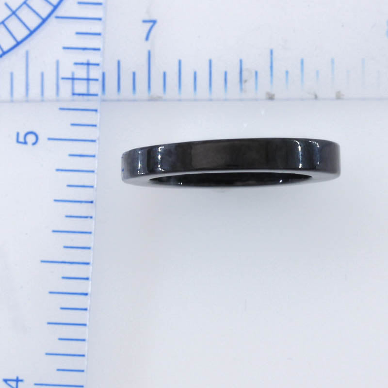 Grey Jadeite Jade Flat Band Ring | Finger Size 8 | UPC #356245