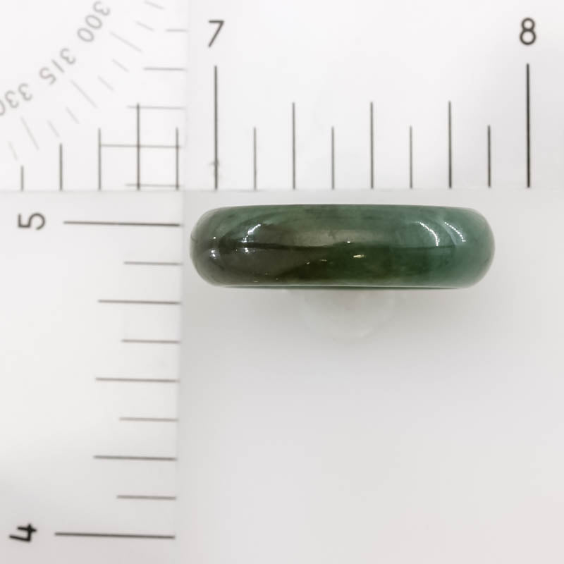 Green Jadeite Jade Band Ring Finger Size 7 | UPC #407268
