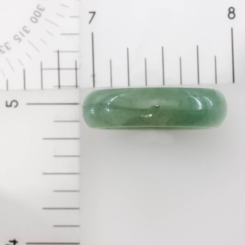 Green Jadeite Jade Band Ring Finger Size 8 | UPC #407244
