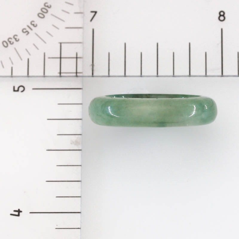 Green Jadeite Jade Band Ring Finger Size 7 | UPC #350571