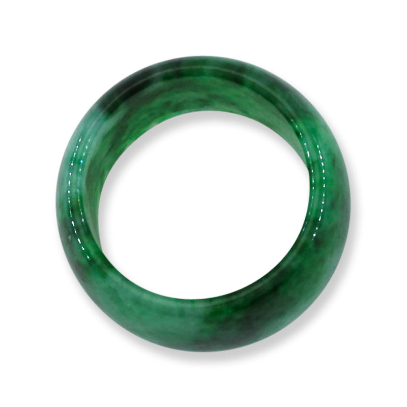 Vintage Green Jadeite Jade Wide Band Ring Size 6.75 | UPC #399631