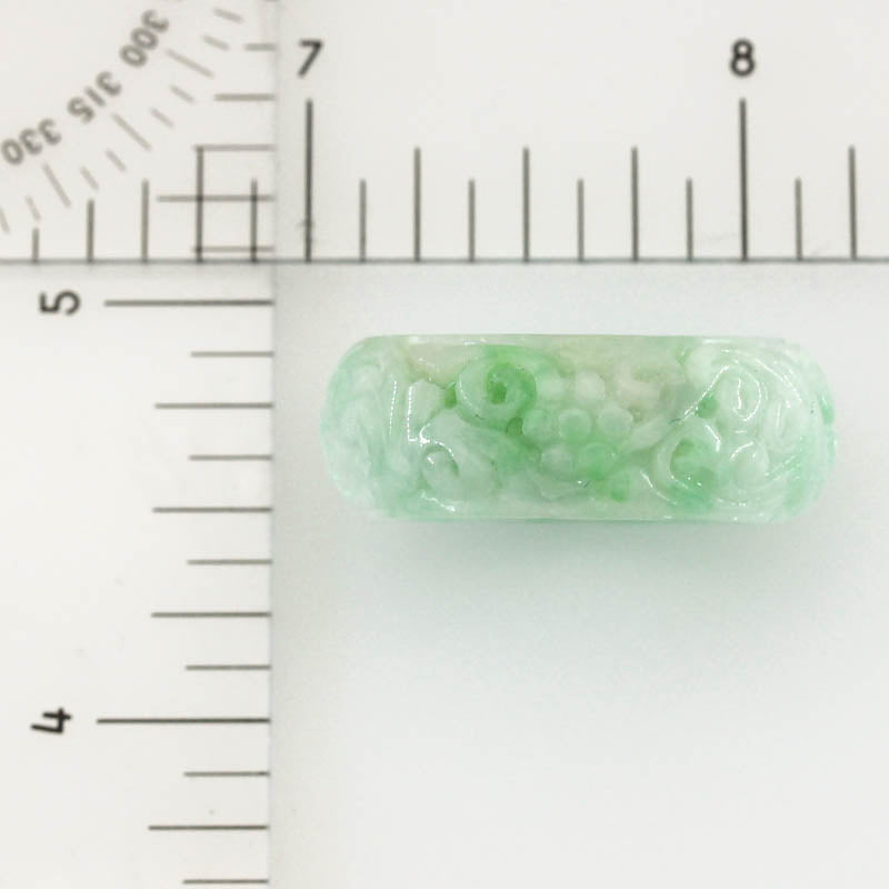 Green Jadeite Jade Carved Band Ring Finger Size 11.5 | UPC #406063