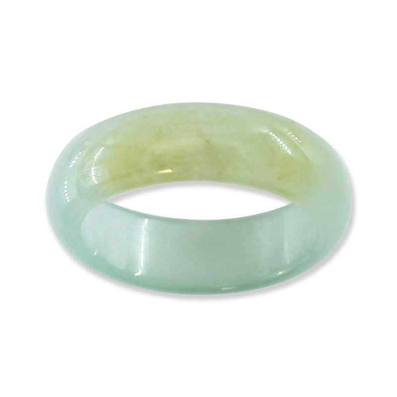 Green Jadeite Jade Band Ring Finger Size 6 | UPC #398955