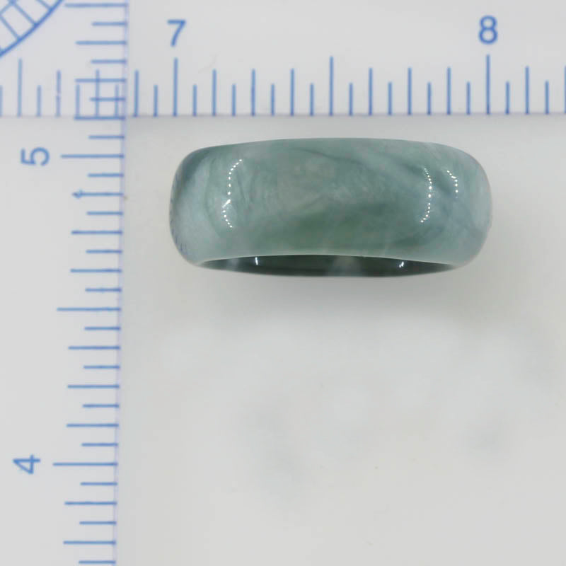 GREEN JADEITE JADE BAND RING FINGER SIZE 10UPC #397330