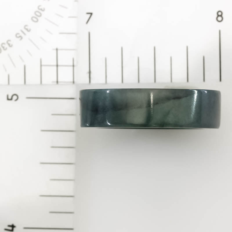 Guatemalan Blue Green Jadeite Jade Band Ring Finger Size 9.5 | UPC #407046