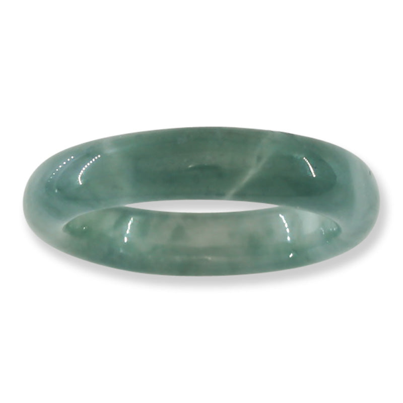 Blue Green Jadeite Jade Band Ring Finger Size 8.5 | UPC #395046