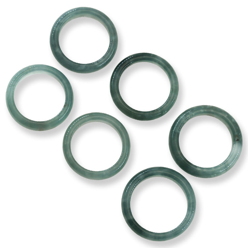 Blue Green Jadeite Jade Band Ring Finger Size 8.5 | UPC #395046