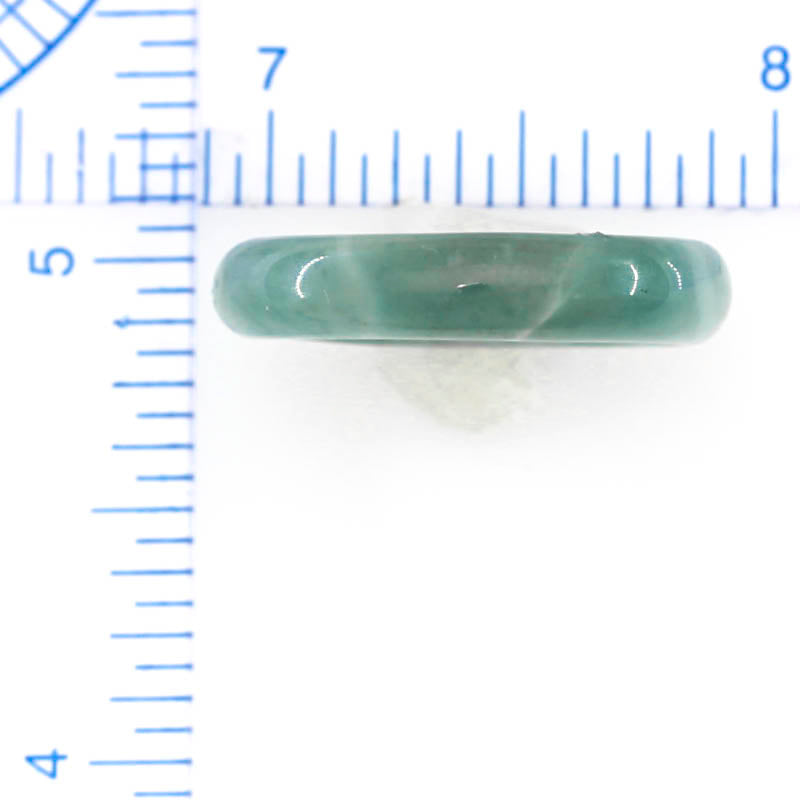 Blue Green Jadeite Jade Band Ring Finger Size 8.5 | UPC #395046