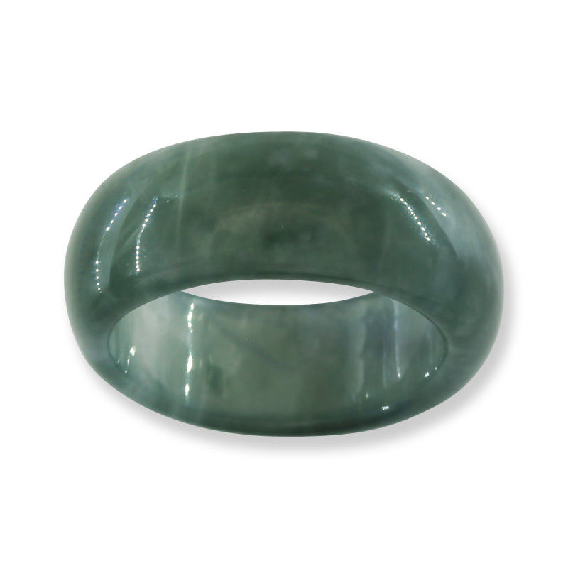 Blue Green Jadeite Jade Band Ring Finger Size 10.25 | UPC #395015