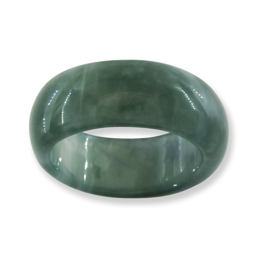 Blue Green Jadeite Jade Band Ring Finger Size 10.25 | UPC #395015