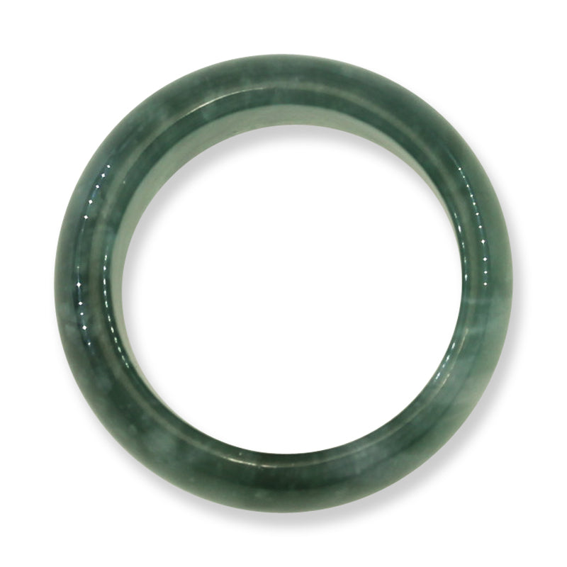 Blue Green Jadeite Jade Band Ring Finger Size 10.25 | UPC #395015