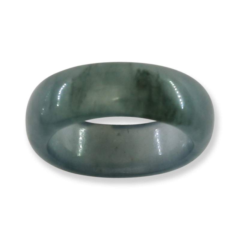 Blue Green Jadeite Jade Band Ring Finger Size 8 | UPC #398450