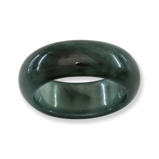 Blue Green Jadeite Jade Band Ring Finger Size 8 | UPC #398467