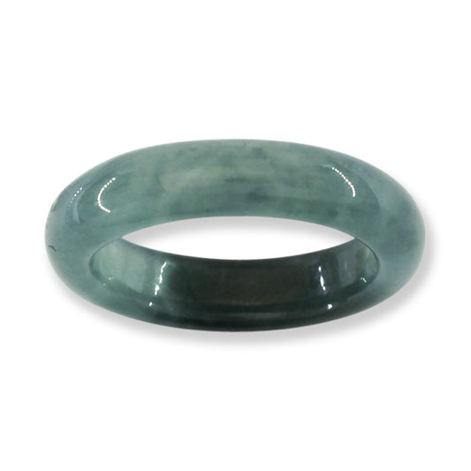 Blue Green Jadeite Jade Band Ring Finger Size 9 | UPC #394971
