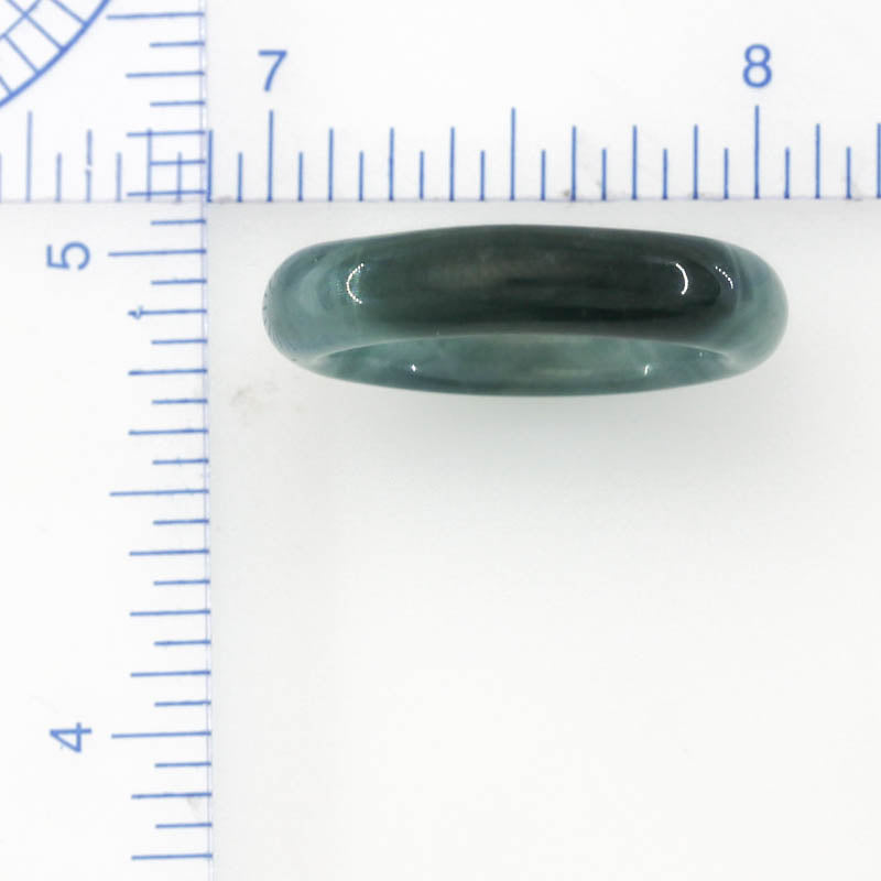 Blue Green Jadeite Jade Band Ring Finger Size 9 | UPC #394971