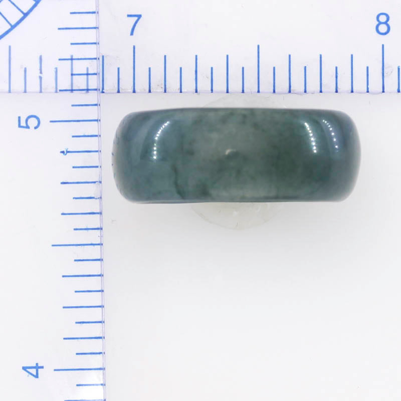 Blue Green Jadeite Jade Band Ring Finger Size 8 | UPC #398474