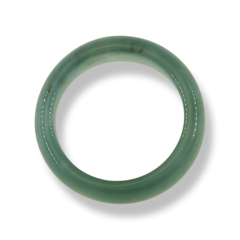 Blue Green Jadeite Jade Band Ring Finger Size 8 | UPC #394919