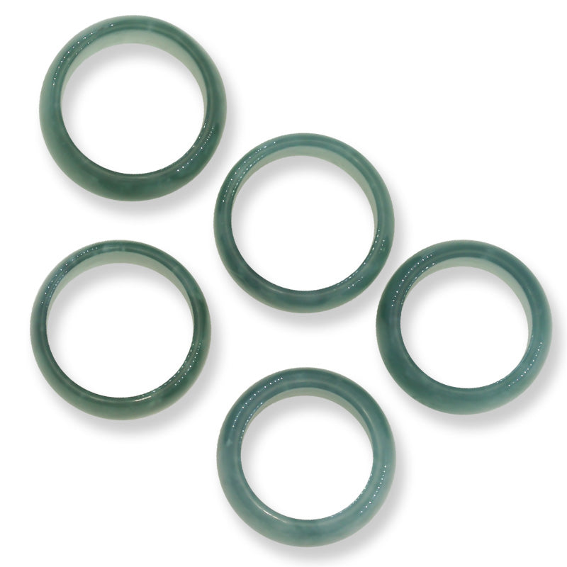Blue Green Jadeite Jade Band Ring Various Sizes | UPC #394896