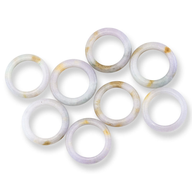 Lavender and Yellow Jadeite Jade Band Ring Various Finger Sizes| UPC #398733