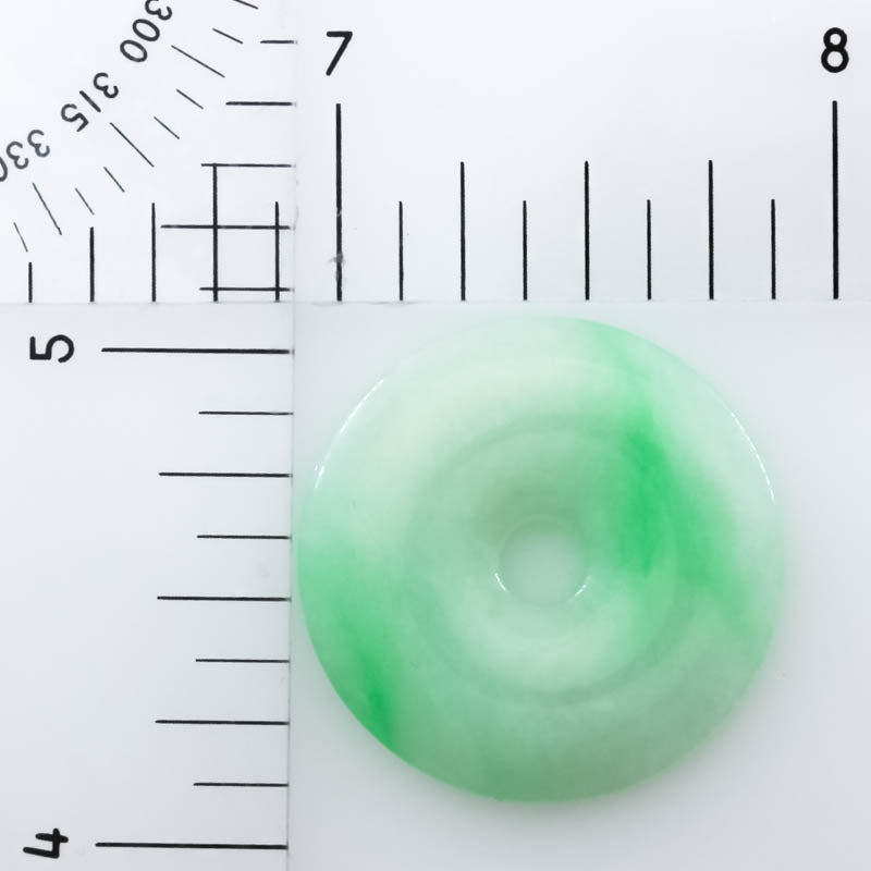 Green Jadeite Jade Loose Pi Disc Pendant | Green Jade Donut | UPC #407077