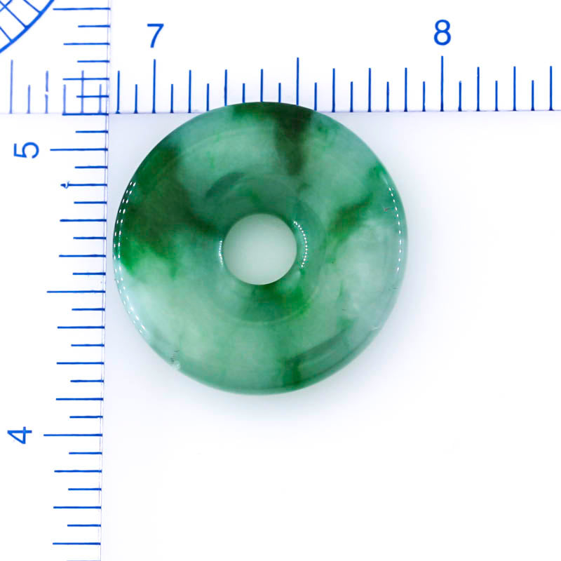 GREEN JADEITE JADE LOOSE PI DISC PENDANT | JADE DONUT UPC #382589