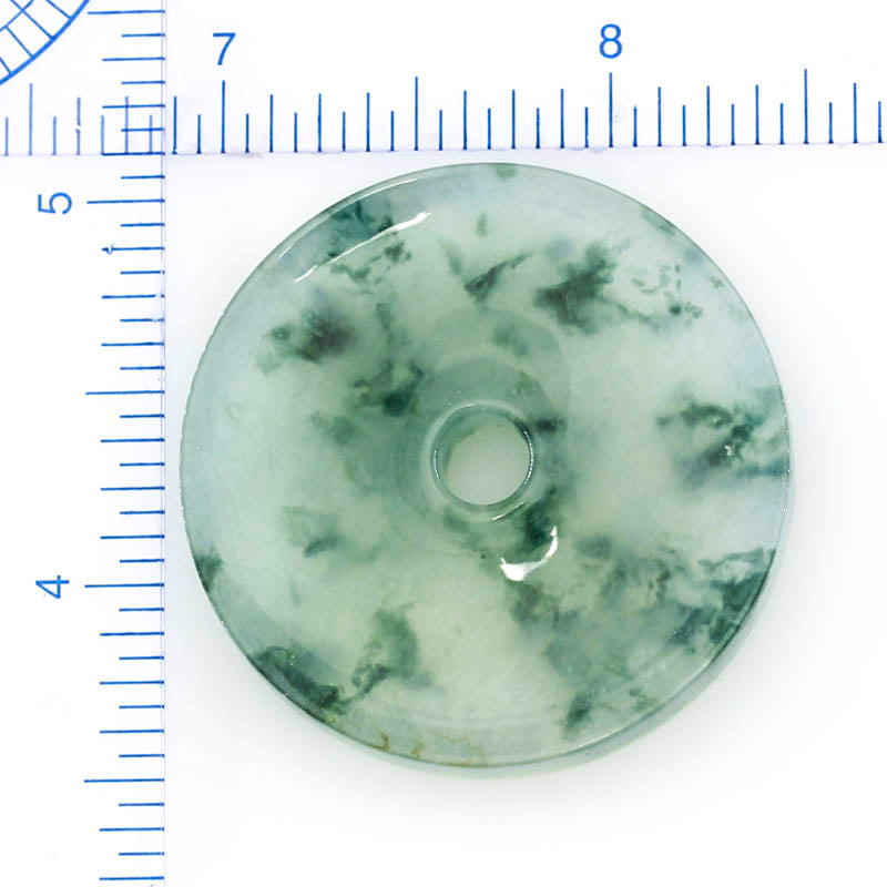 Icy Green Jadeite Jade Loose Pi Disc Pendant | Water Jade Donut | UPC #398276