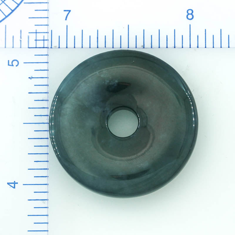 Blue-Green Guatemalan Jadeite Jade Loose Pi Disc Pendant Carving | Jade Donut | UPC #400641