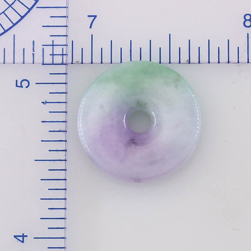 Lavender & Green Jadeite Jade Loose Pi Disc Pendant | Jade Donut | UPC #400696