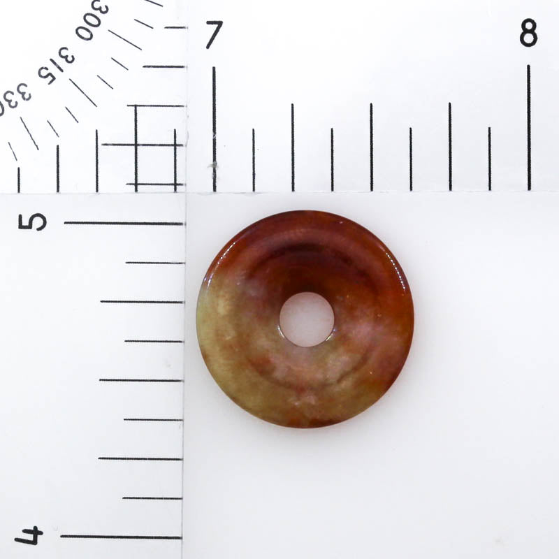 Red Jadeite Jade Loose PI Disc Pendant | Red Jade Donut | UPC #370548
