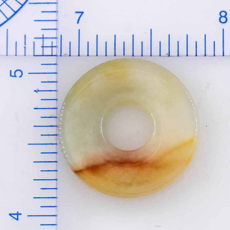 Yellow Jadeite Jade Loose Pi Disc Pendant | Jade Donut | UPC #229976