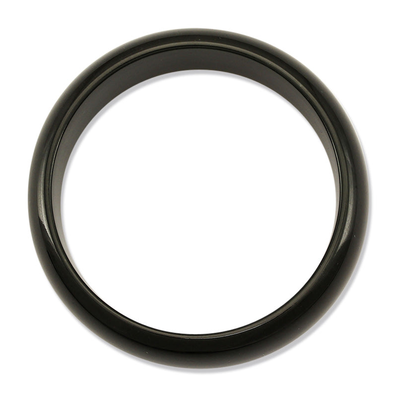 Black Nephrite Jade Half Round Cuff Bangle 60.5mm | UPC #379428
