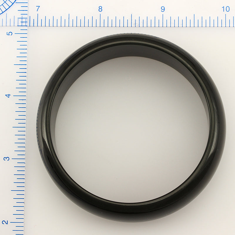 Black Nephrite Jade Half Round Cuff Bangle 60.5mm | UPC #379428