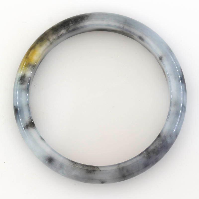 Grey Jadeite Jade Half-Round Bangle Bracelet 61.2MM | UPC #398351