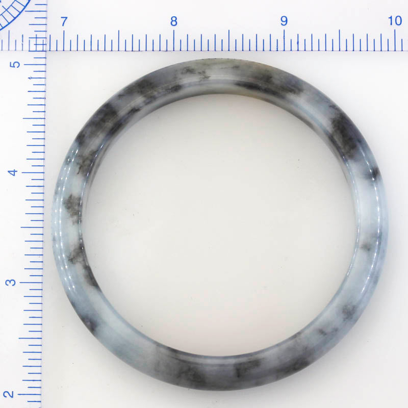 Grey Jadeite Jade Half-Round Bangle Bracelet 61.2MM | UPC #398351