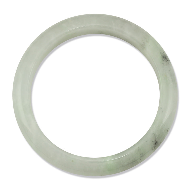 Grey Jadeite Jade Half-Round Bangle Bracelet 57.9MM | UPC #172470