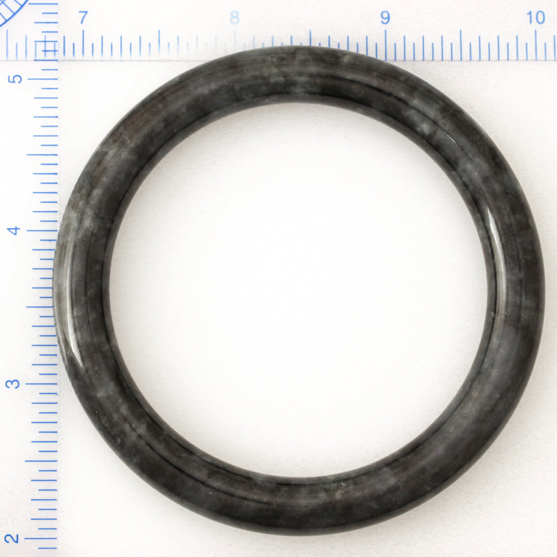 Grey Jadeite Jade Cylindrical Bangle 62.2 mm | UPC #326408