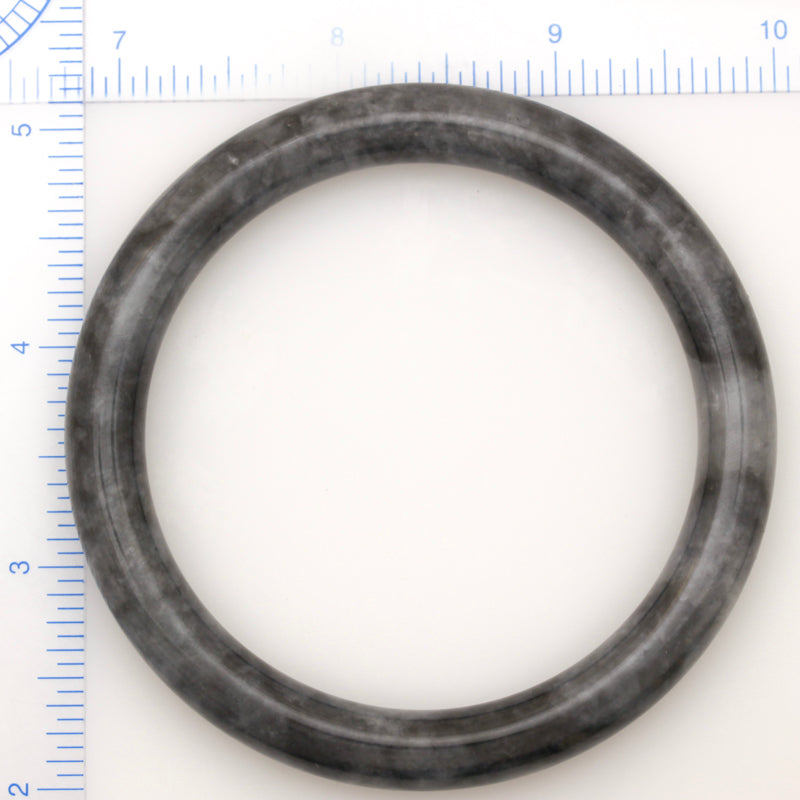 Grey Jadeite Jade Cylindrical Bangle 62.9mm | UPC #327146