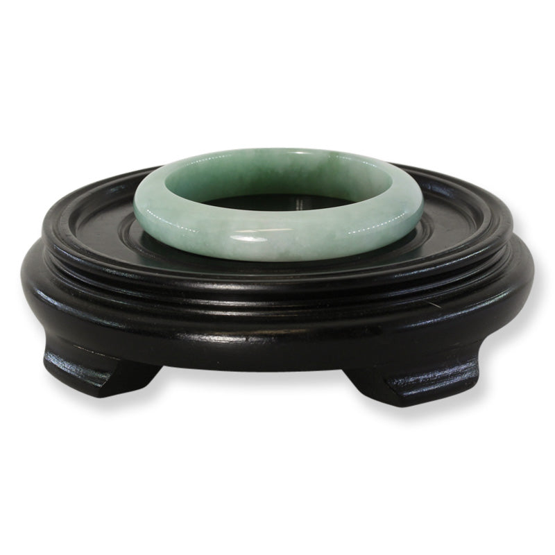 Green Jadeite Jade Half Round Bangle 58.7MM | UPC #148444