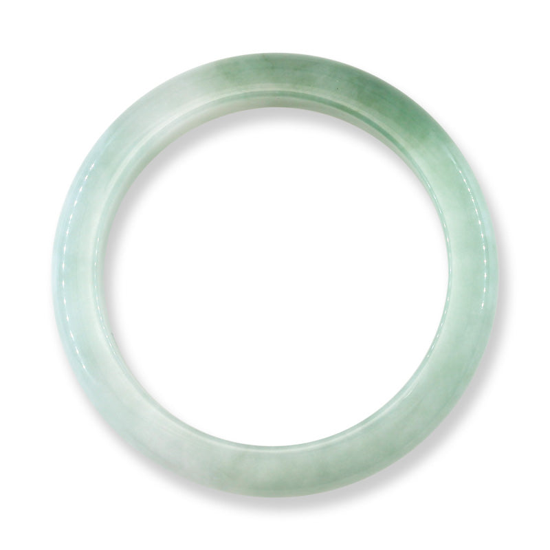 Green Jadeite Jade Half Round Bangle 58.7MM | UPC #148444
