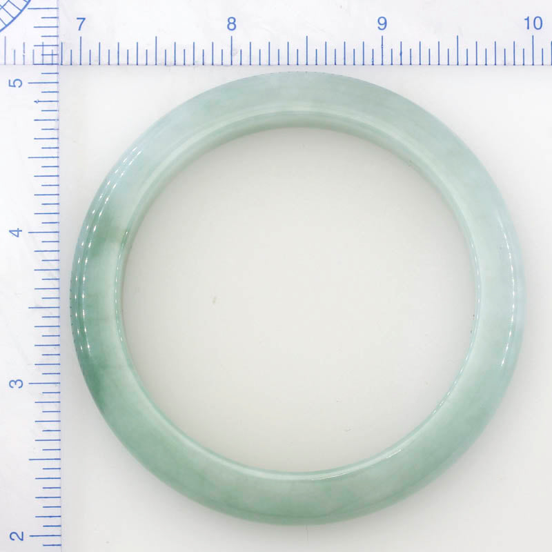 Green Jadeite Jade Half Round Bangle 58.7MM | UPC #148444