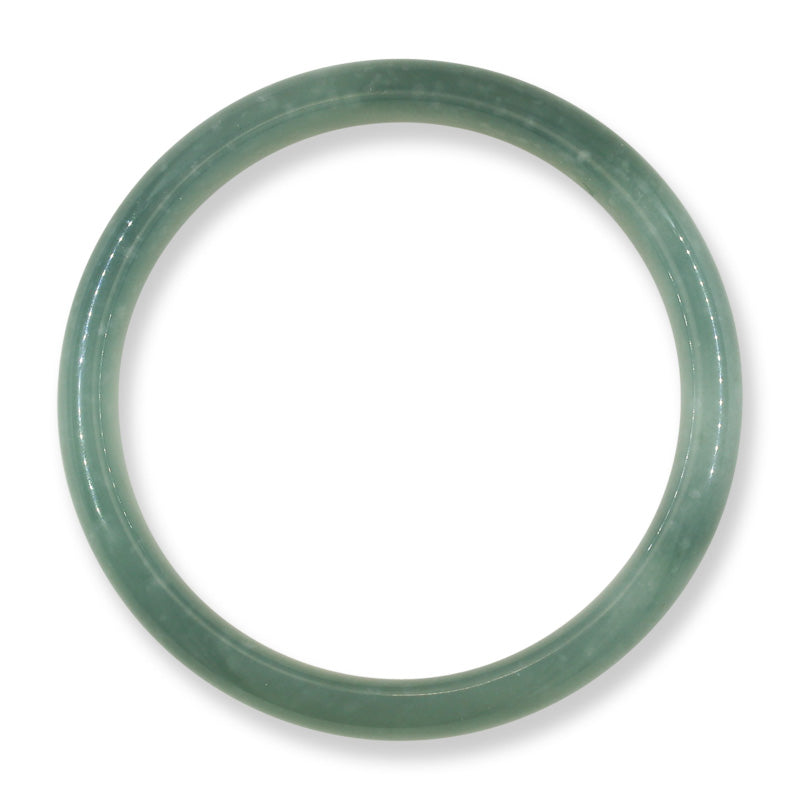 Guatemalan Blue-Green Jadeite Jade Half Round Bangle 58.7MM | UPC #070684