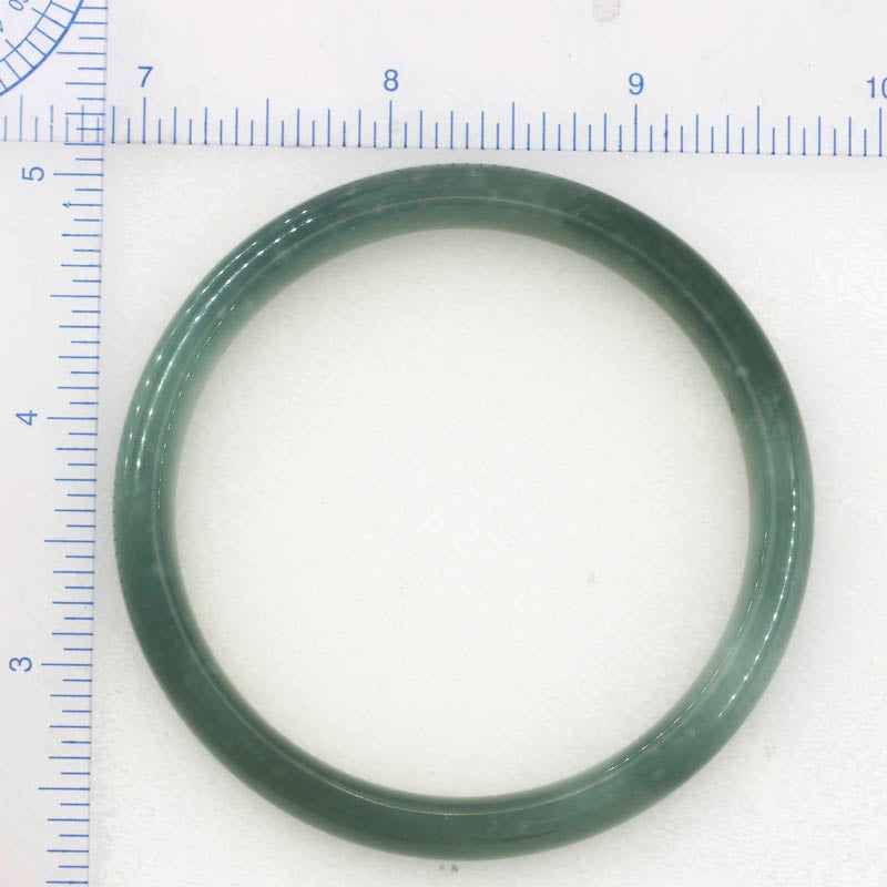 Guatemalan Blue-Green Jadeite Jade Half Round Bangle 58.7MM | UPC #070684