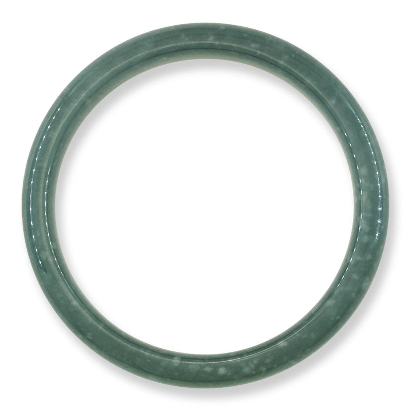 Guatemalan Blue-Green Jadeite Jade Half Round Bangle 61.6MM | UPC #398399