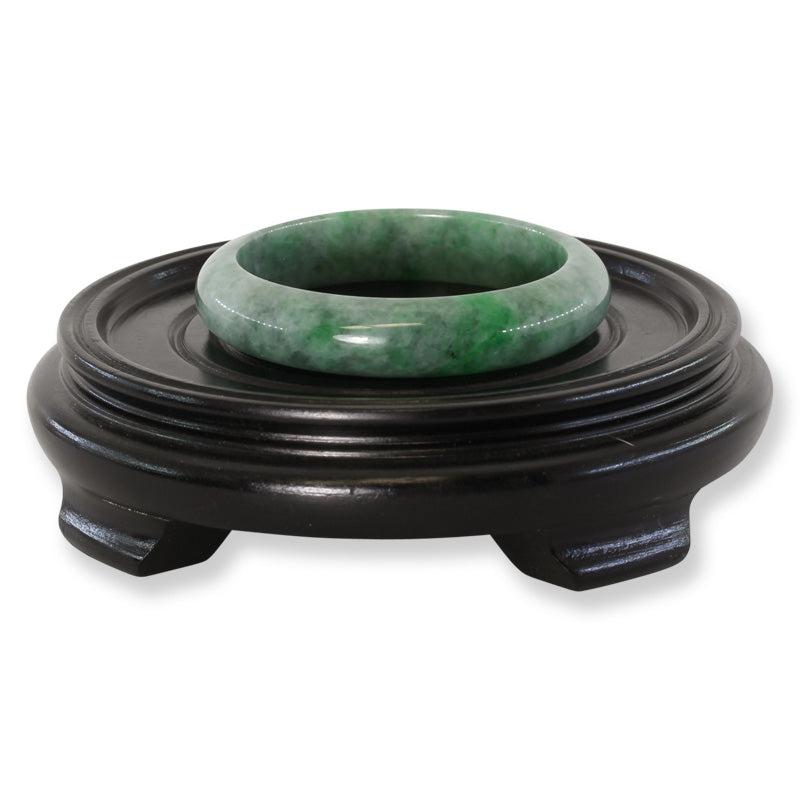 Green Jadeite Jade Half Round Bangle 58.9MM | UPC #148451
