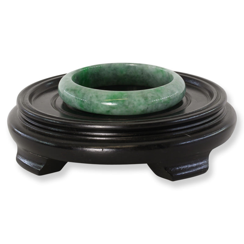 Green Jadeite Jade Half Round Bangle 58.9MM | UPC #148451