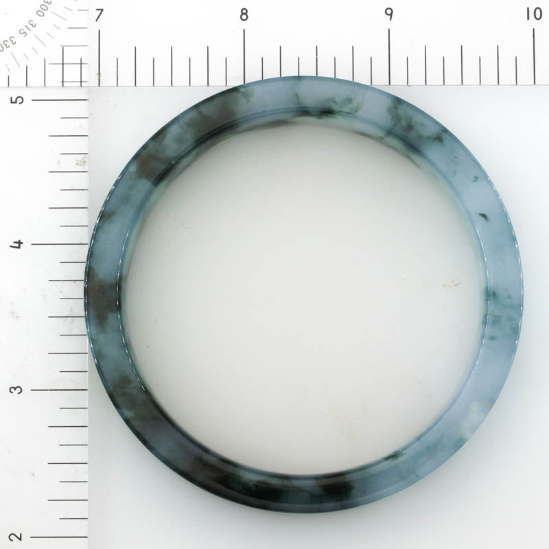 Green Jadeite Jade Flat Bangle 60.5MM | UPC #304604